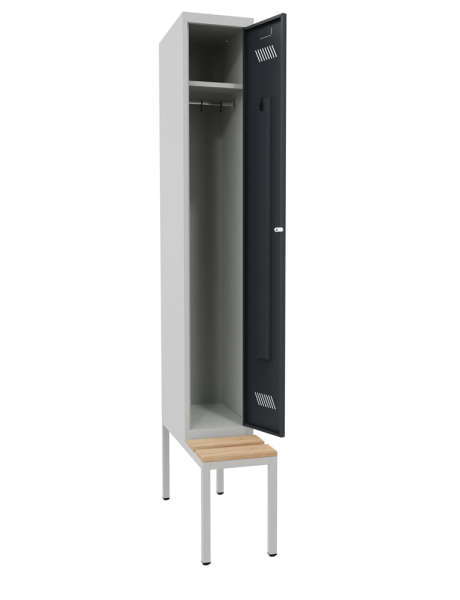 Pavoy Kleiderschrank mit Sitzbankuntergestell 300 x 800 x 2150 mm
