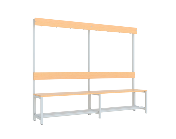 Pavoy Garderoben-Sitzbank 2000 mm, einseitig, mit Schuhrost