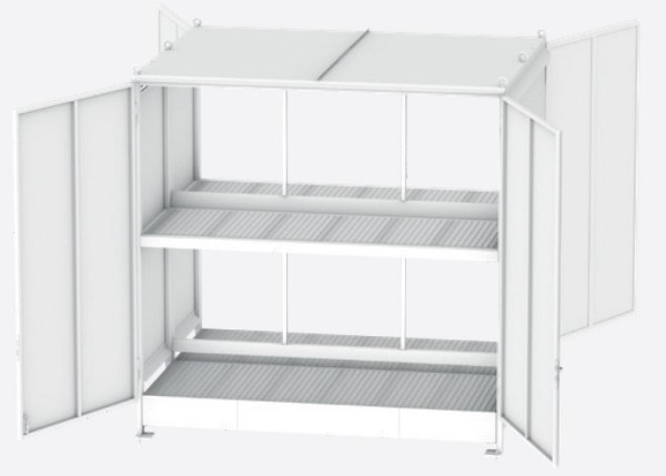 Bauer Regalcontainer Typ CEN 33-2b IBC mit Doppelflügeltor