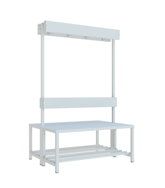 Pavoy Garderoben-Sitzbank 1000 mm, doppelseitig, mit Schuhrost