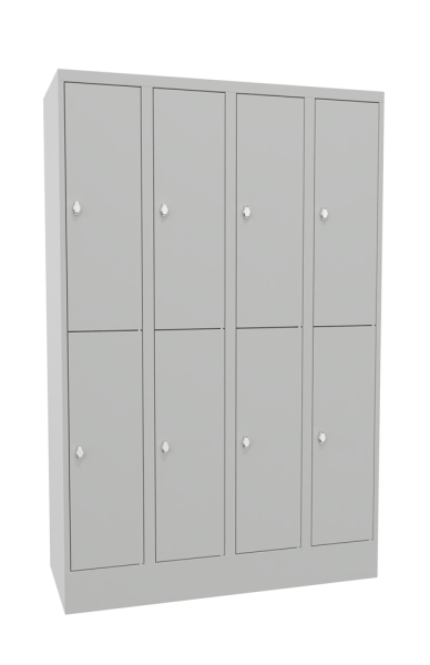 Pavoy Schließfachschrank 1200 x 500 x 1850 mm, mit Sockel, 8 Fächer