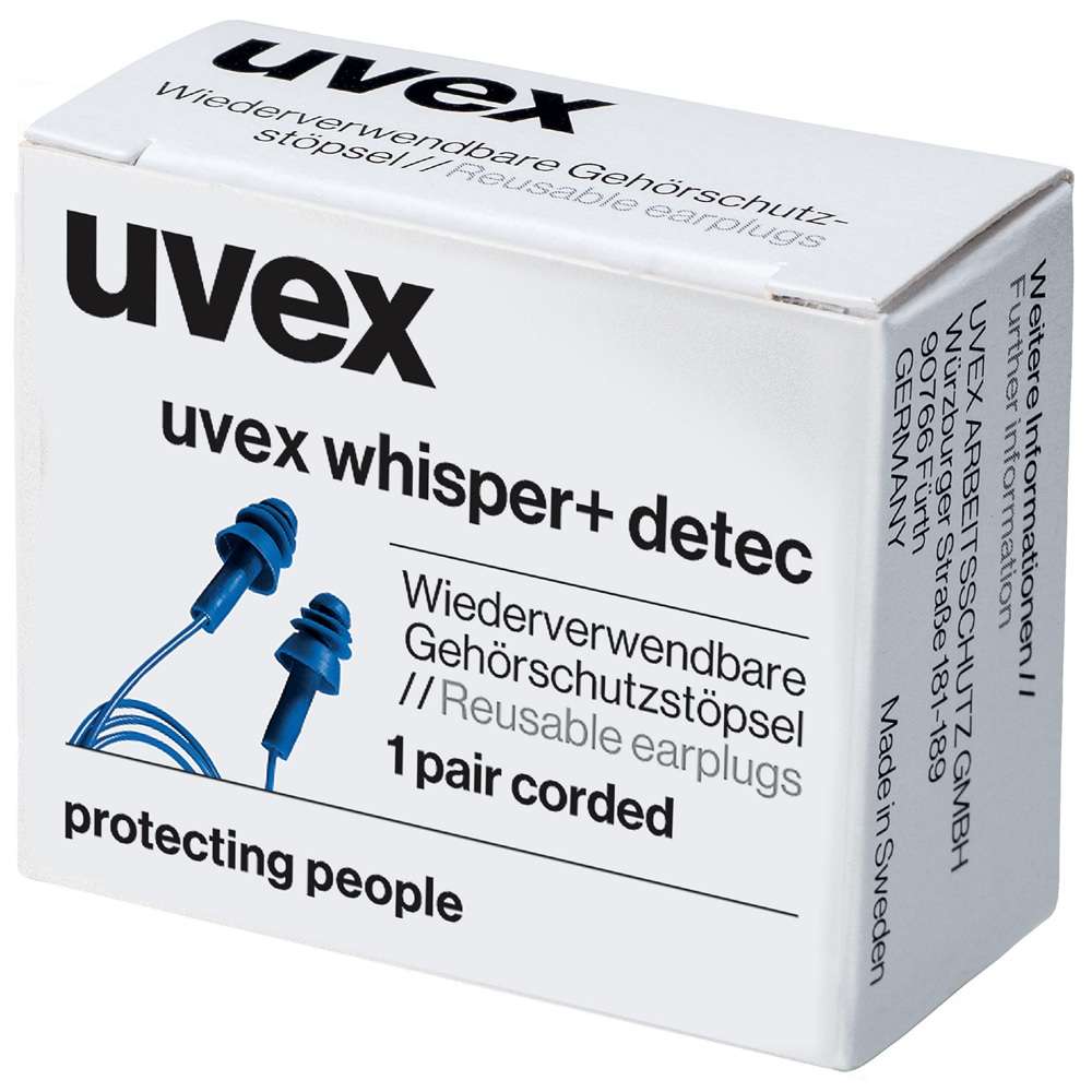 Produktbild von UVEX WHISPER+ Gehörschutzstöpsel – Mehrweg-Ohrstöpsel, Minibox, NEU & OVP
