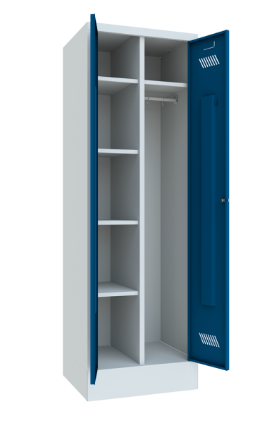 Pavoy Kleider-Wäsche-Schrank mit Sockel 600 x 500 x 1850 mm