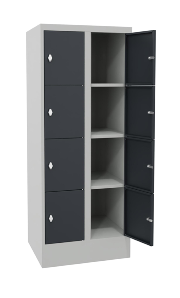 Pavoy Schließfachschrank 600 x 500 x 1518 mm, Vollblechtüren, 8 Fächer