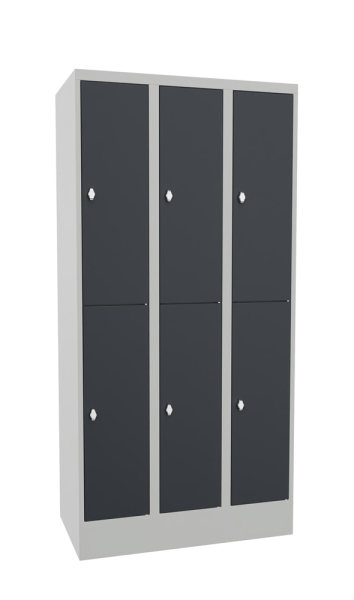 Pavoy Schließfachschrank 900 x 500 x 1850 mm, mit Sockel, 6 Fächer