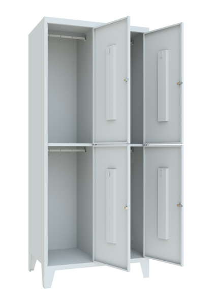 Pavoy Schließfachschrank 800 x 500 x 1850 mm, mit Füßen, 4 Fächer