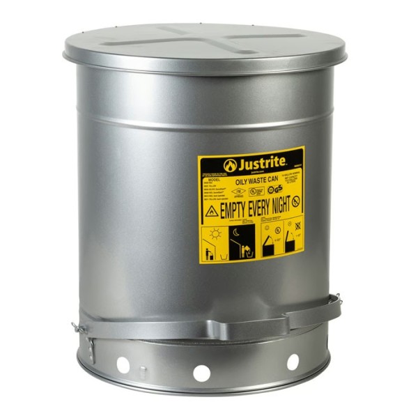 Justrite Öl-Entsorgungsbehälter mit SoundGard 09504 silber