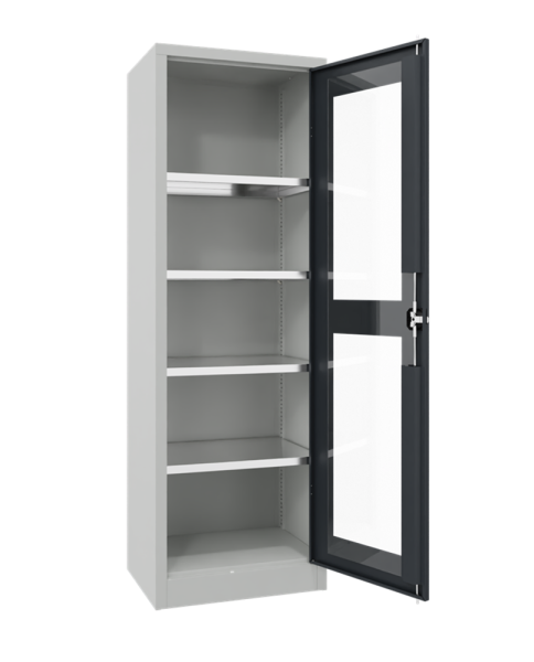 Pavoy Flügeltürenschrank mit Sichtfenstertür 640 x 500 x 1950 mm