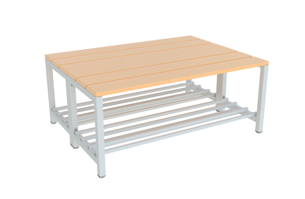 Pavoy Umkleidesitzbank 1000 mm, doppelseitig, mit Schuhrost