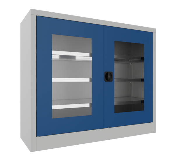 Pavoy Flügeltürenschrank mit Sichtfenstertüren 1200 x 400 x 1000 mm