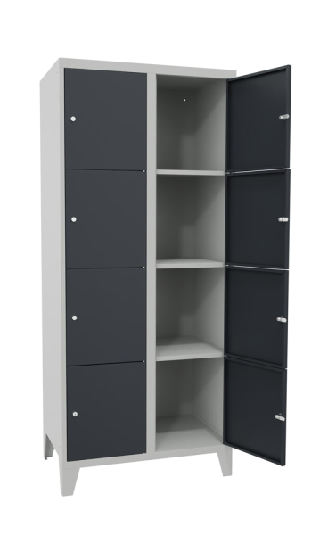 Pavoy Schließfachschrank 800 x 500 x 1850 mm, mit Füßen, 8 Fächer