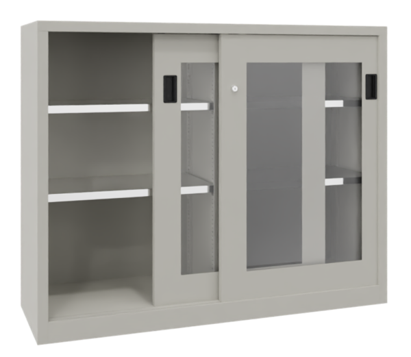 Pavoy Schwerlast-Schiebetürenschrank mit Sichtfenstertüren 1500 x 500 x 1200 mm