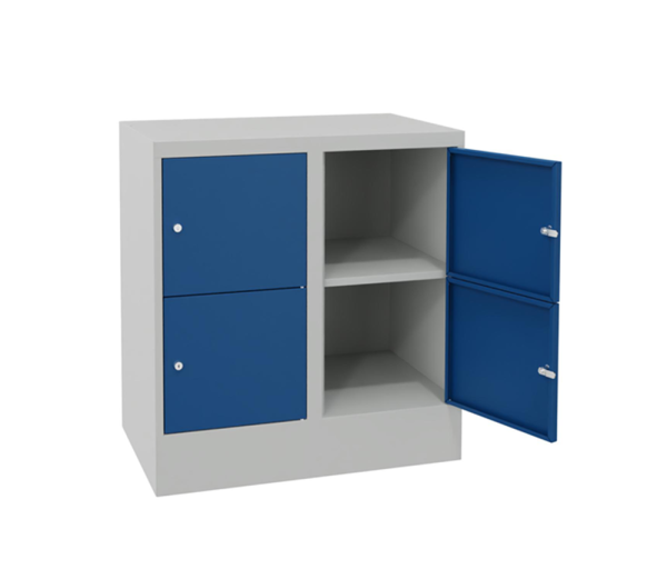 Pavoy Schließfachschrank 800 x 500 x 855 mm, Sichtfenstertüren, 4 Fächer