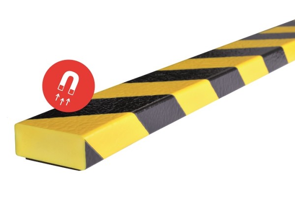 Knuffi® Flächenschutz Typ D, magnetisch, gelb/schwarz, 1 m