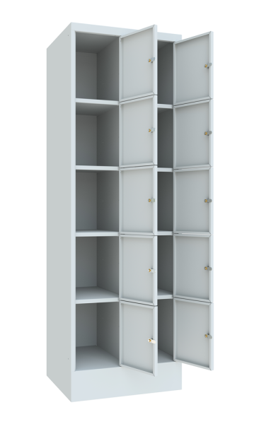 Pavoy Schließfachschrank 600 x 500 x 1850 mm, Vollblechtüren, 10 Fächer