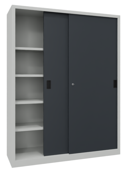 Pavoy Schwerlast-Schiebetürenschrank mit Vollblechtüren 1500 x 600 x 1950 mm