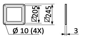 Fumex Abdeckplatte MTI CT-125 für Deckenkonsolen MTI-125 und MTF-125
