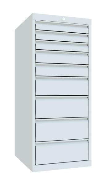 Pavoy Schubladenschrank Basic 500 x 600 x 1200 mm, 9 Schubladen