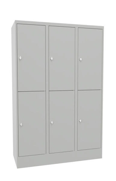 Pavoy Schließfachschrank 1200 x 500 x 1850 mm, mit Sockel, 6 Fächer