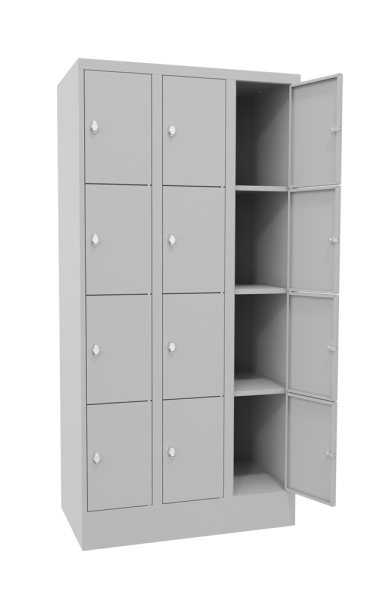 Pavoy Schließfachschrank 900 x 500 x 1850 mm, mit Sockel, 12 Fächer