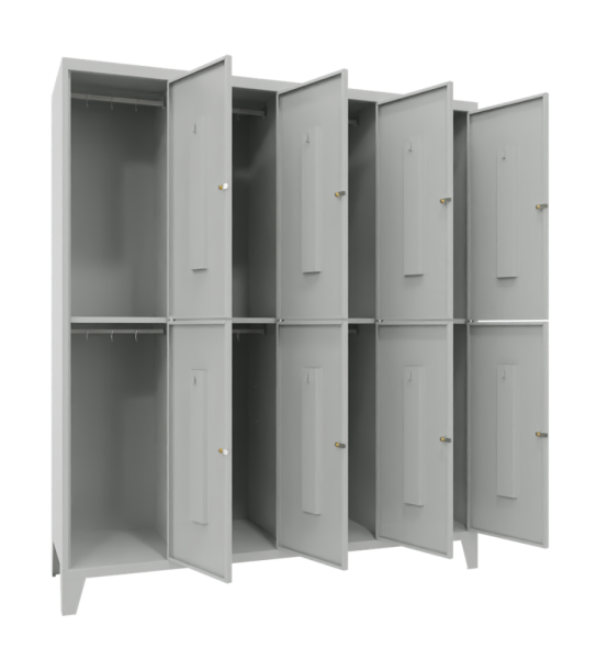 Pavoy Schließfachschrank 1600 x 500 x 1850 mm, mit Füßen, 8 Fächer