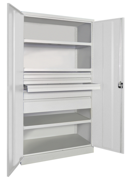 Pavoy Schwerlastschrank ohne Trennwand, 3 Böden, 5 Schubladen