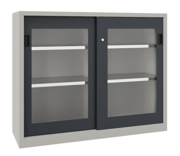 Pavoy Schiebetürenschrank mit Sichtfenstertüren 1500 x 600 x 1200 mm