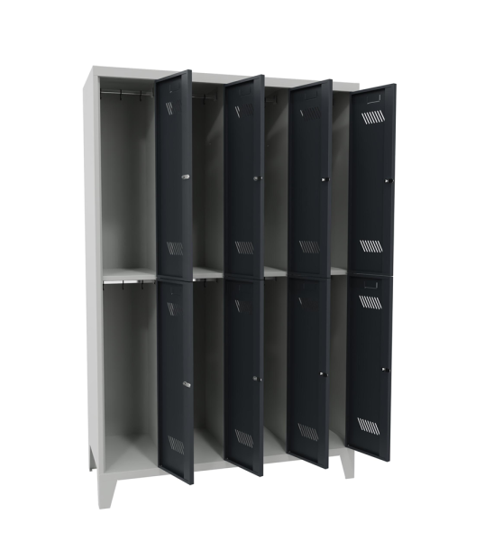 Pavoy Kleider-Schließfach-Schrank mit Füßen 1200 x 500 x 1850 mm