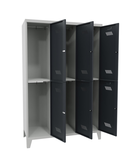 Pavoy Kleider-Schließfach-Schrank mit Füßen 1200 x 500 x 1850 mm