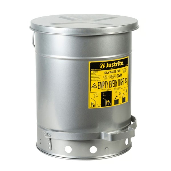 Justrite Öl-Entsorgungsbehälter mit SoundGard 09304 silber