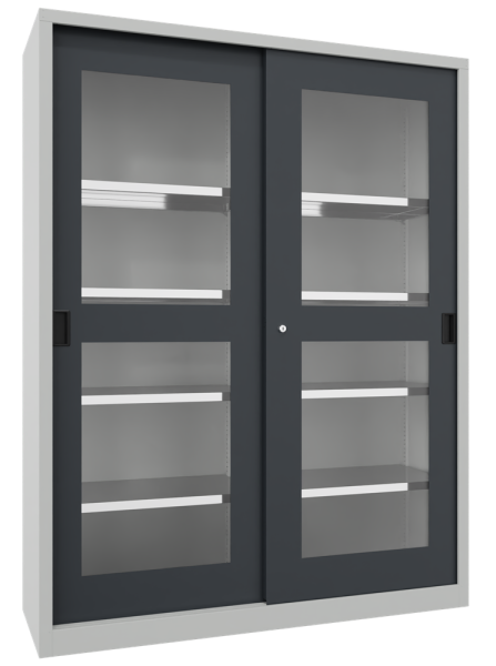 Pavoy Schiebetürenschrank mit Sichtfenstertüren 1500 x 600 x 1950 mm