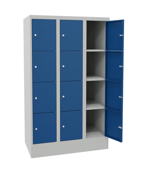 Pavoy Schließfachschrank 900 x 500 x 1518 mm, Vollblechtüren, 12 Fächer