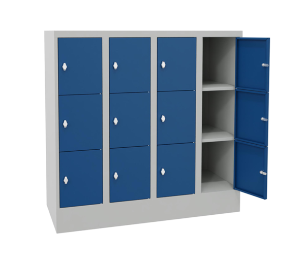 Pavoy Schließfachschrank 1200 x 500 x 1187 mm, Vollblechtüren, 12 Fächer