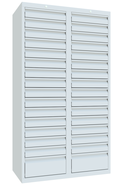 Pavoy Schubladenschrank Economy 1000 x 500 x 1800 mm, 32 Schubladen