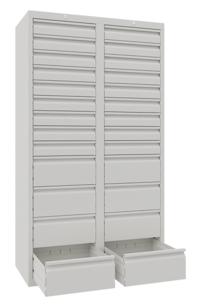 Pavoy Schubladenschrank Light 1000 x 500 x 1800 mm, 24 Schubladen