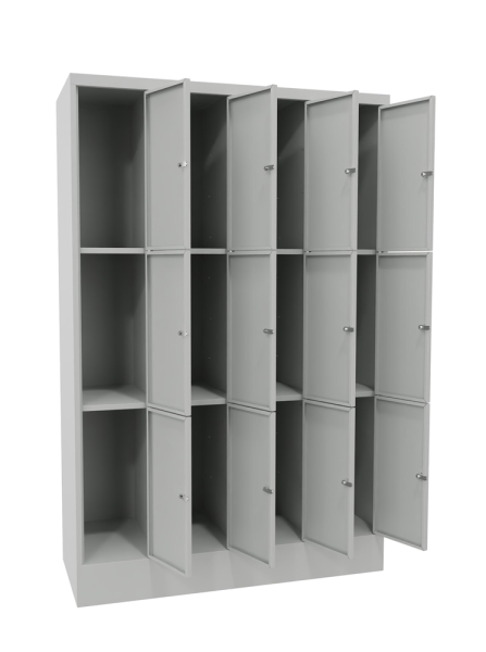Pavoy Schließfachschrank 1200 x 500 x 1850 mm, mit Sockel, 12 Fächer