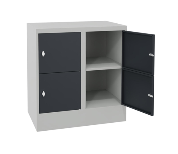 Pavoy Schließfachschrank 600 x 500 x 855 mm, Vollblechtüren, 4 Fächer