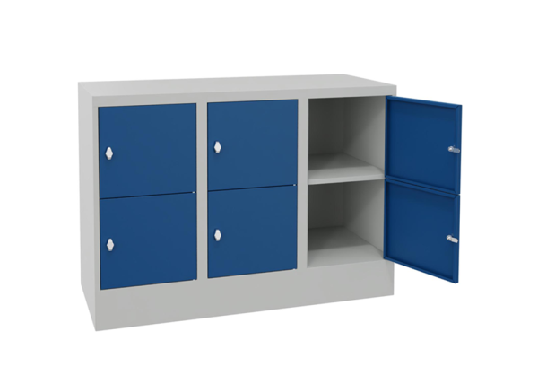 Pavoy Schließfachschrank 1200 x 500 x 855 mm, Vollblechtüren, 6 Fächer