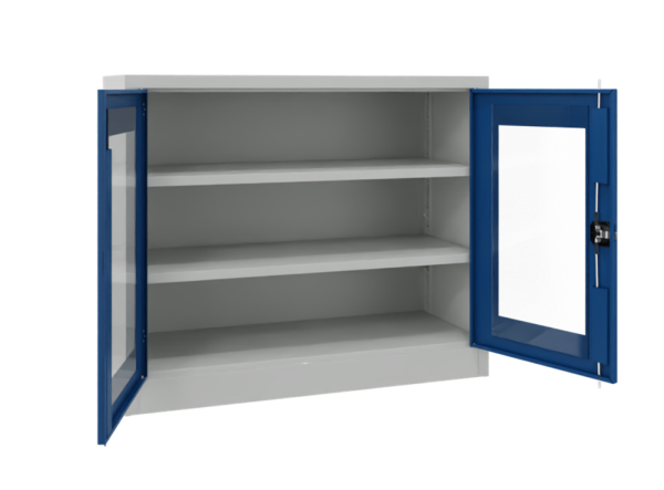 Pavoy Flügeltürenschrank mit Sichtfenstertüren 1200 x 600 x 1000 mm