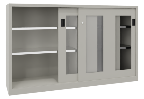 Pavoy Schwerlast-Schiebetürenschrank mit Sichtfenstertüren 2000 x 600 x 1200 mm