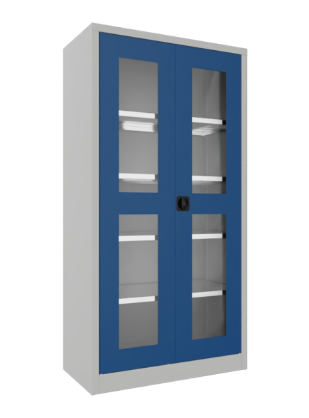 Pavoy Flügeltürenschrank mit Sichtfenstertüren 1000 x 500 x 1950 mm