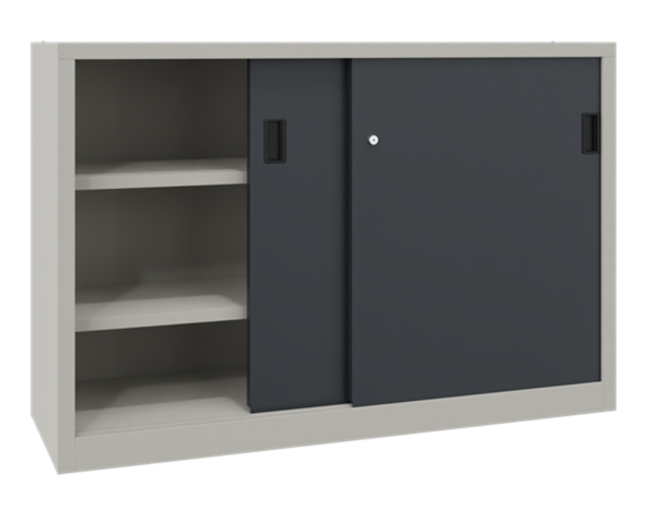 Pavoy Schwerlast-Schiebetürenschrank mit Vollblechtüren 1500 x 500 x 1200 mm